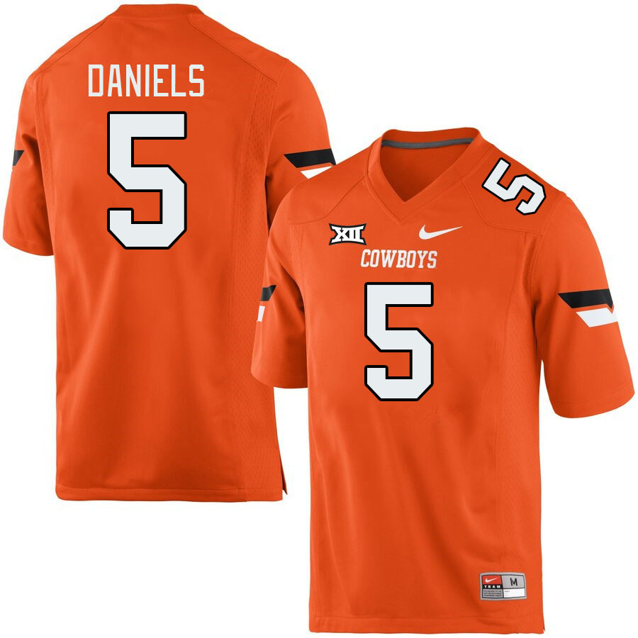 Oklahoma State Cowboys #5 Kendal Daniels College Football Jerseys Stitched Sale-Retro Orange